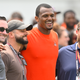 Cleveland Browns quarterback Deshaun Watson poses for a picture with fans after an NFL football practice at the team’s training facility Wednesday, June 8, 2022, in Berea, Ohio.